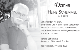 Anzeige von Heinz Schemmel von MGO