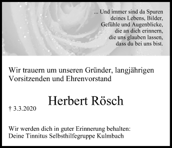 Anzeige von Herbert Rösch von MGO