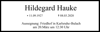 Anzeige von Hildegard Hauke von MGO