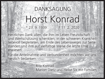 Anzeige von Horst Konrad von MGO