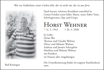 Anzeige von Horst Wehner von MGO