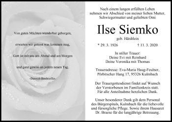 Anzeige von Ilse Siemko von MGO