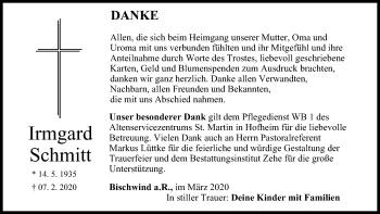 Anzeige von Irmgard Schmitt von MGO