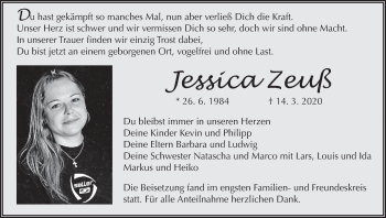 Anzeige von Jessica Zeuß von MGO