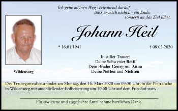 Anzeige von Johann Heil von MGO