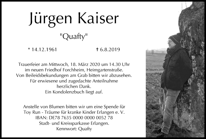  Traueranzeige für Jürgen Kaiser vom 14.03.2020 aus MGO