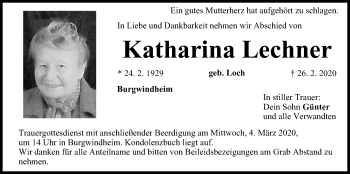 Anzeige von Katharina Lechner von MGO