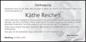 Anzeige von Käthe Reichelt von MGO