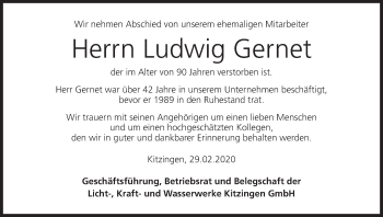 Anzeige von Ludwig Gernet von MGO