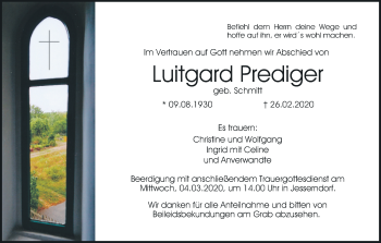 Anzeige von Luitgard Prediger von MGO