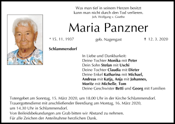 Anzeige von Maria Panzner von MGO