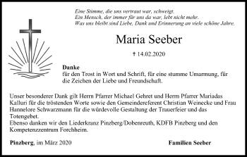 Anzeige von Maria Seeber von MGO