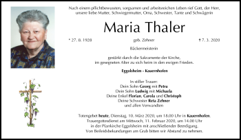Anzeige von Maria Thaler von MGO