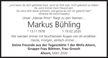 Anzeige von Markus Bühling von MGO