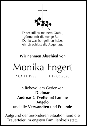 Anzeige von Monika Engert von MGO