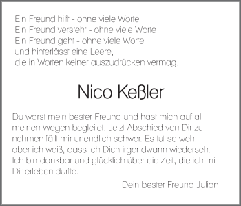 Anzeige von Nico Keßler von MGO