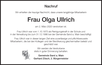 Anzeige von Olga Ullrich von MGO
