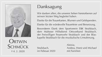 Anzeige von Ortwin Schmück von MGO