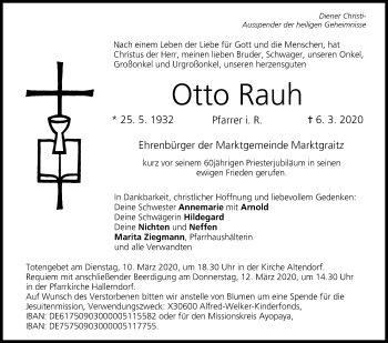 Anzeige von Otto Rauh von MGO