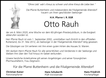 Anzeige von Otto Rauh von MGO