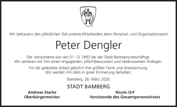 Anzeige von Peter Dengler von MGO