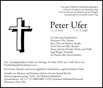 Anzeige von Peter Ufer von MGO