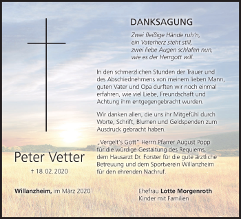 Anzeige von Peter Vetter von MGO