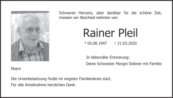Anzeige von Rainer Pleil von MGO