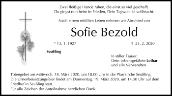 Anzeige von Sofie Bezold von MGO