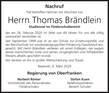 Anzeige von Thomas Brändlein von MGO