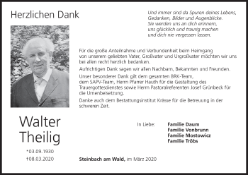Anzeige von Walter Theilig von MGO
