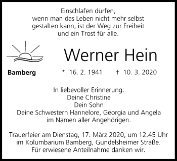 Anzeige von Werner Hein von MGO