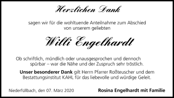 Anzeige von Willi Engelhardt von MGO