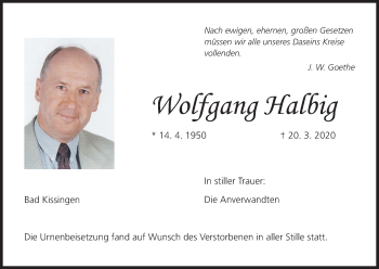 Anzeige von Wolfgang Halbig von MGO