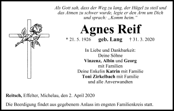 Anzeige von Agnes Reif von MGO