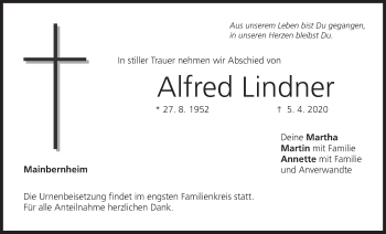Anzeige von Alfred Lindner von MGO