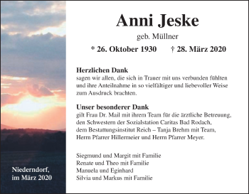 Anzeige von Anni Jeske von MGO