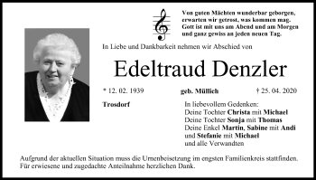 Anzeige von Edeltraud Denzler von MGO
