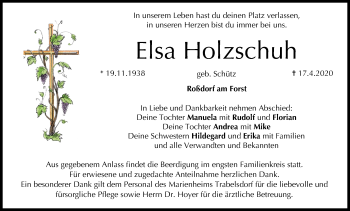Anzeige von Elsa Holzschuh von MGO