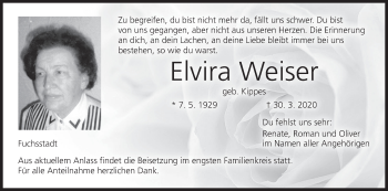Anzeige von Elvira Weiser von MGO
