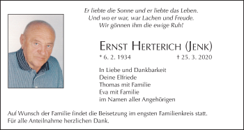 Anzeige von Ernst Herterich von MGO
