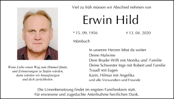 Anzeige von Erwin Hild von MGO
