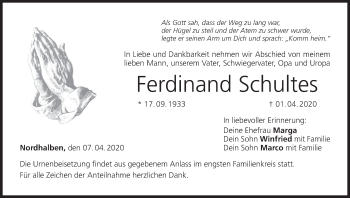 Anzeige von Ferdinand Schultes von MGO
