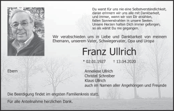 Anzeige von Franz Ullrich von MGO