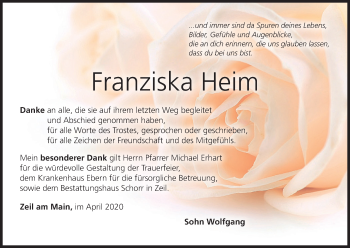 Anzeige von Franziska Heim von MGO