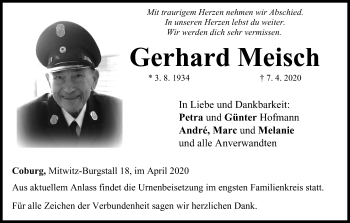 Anzeige von Gerhard Meisch von MGO