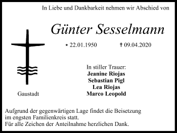 Anzeige von Günter Sesselmann von MGO