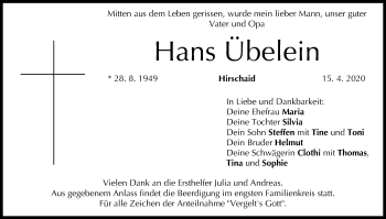 Anzeige von Hans Übelein von MGO