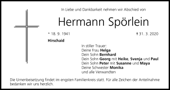 Anzeige von Hermann Spörlein von MGO