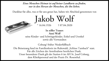 Anzeige von Jakob Wolf von MGO